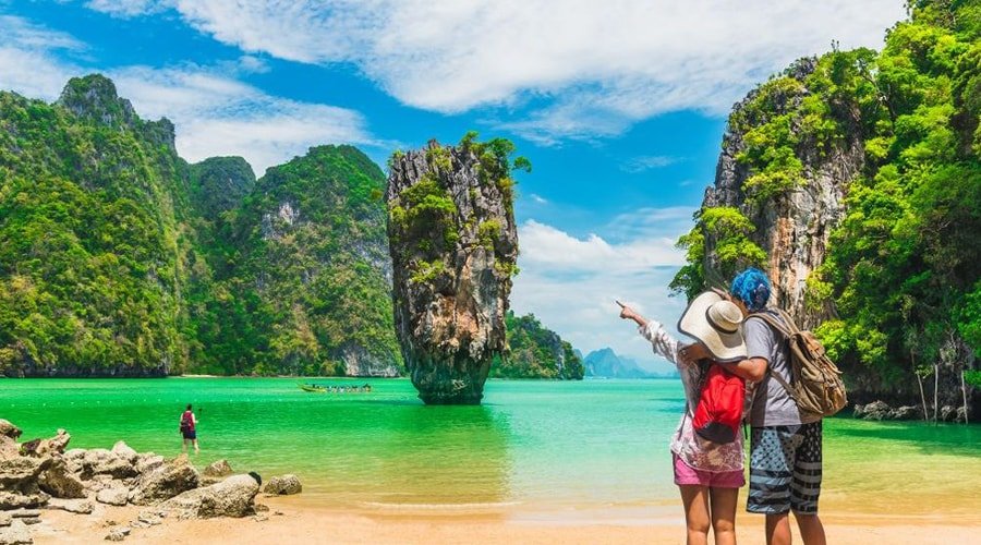 Romantic, Khao Phing Kan Island (Ko Khao Phing Kan), Phang Nga Bay, Phuket, Thailand, Asia