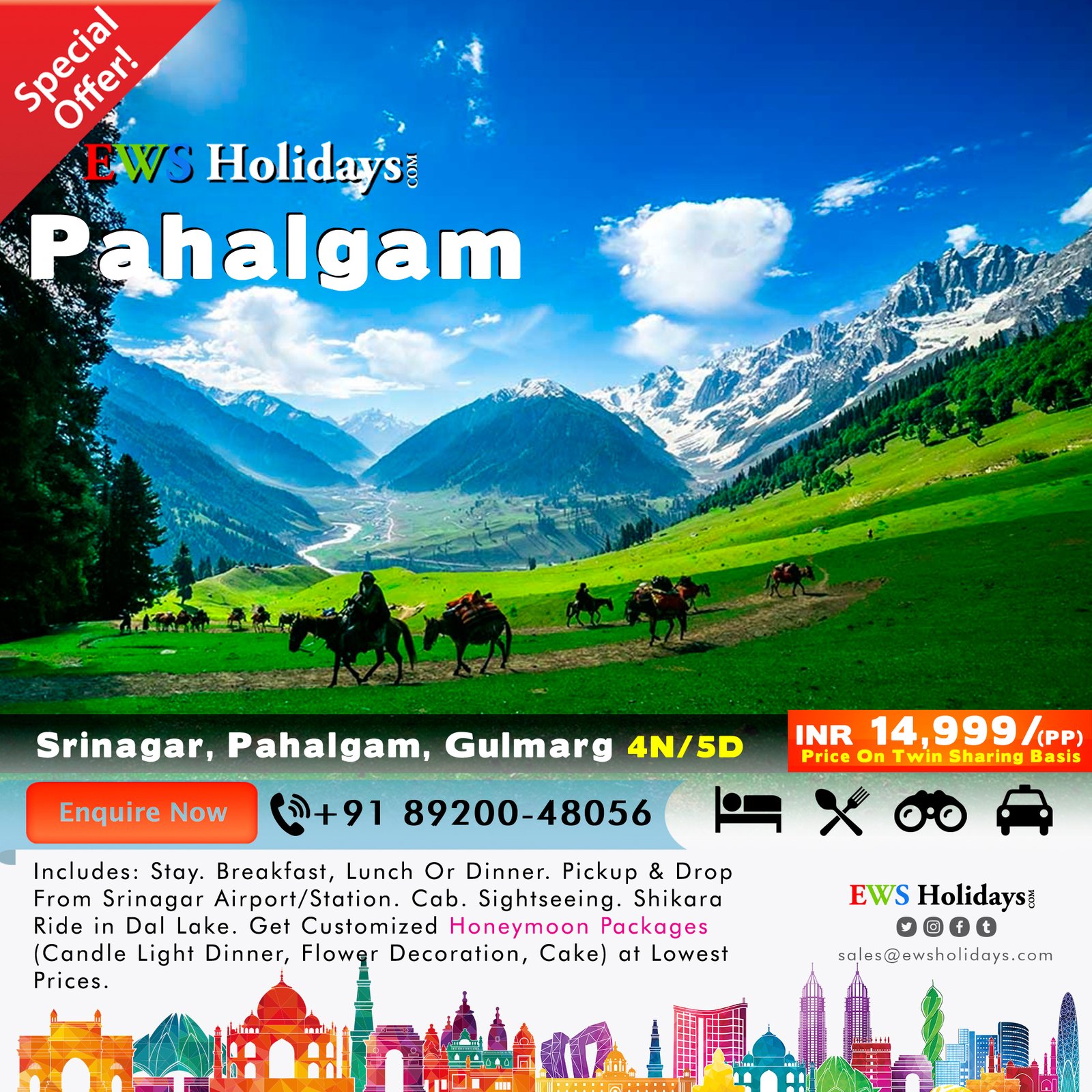 Kashmir Tour 4N/5D @ 14,999