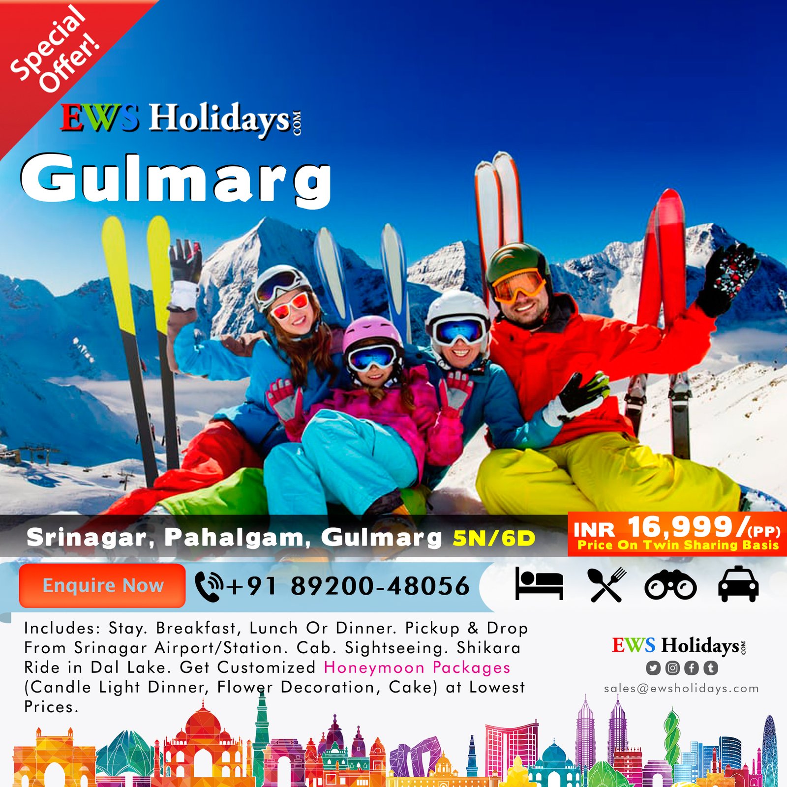 Kashmir Tour 5N/6D @ 16,999