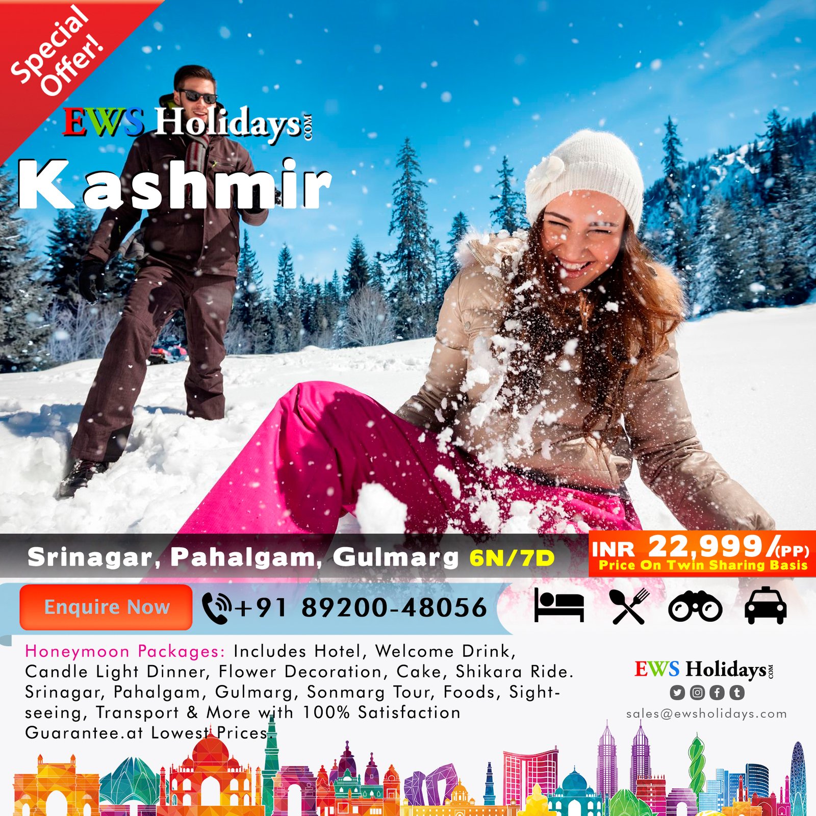 Kashmir Tour 6N/7D @ 22,999