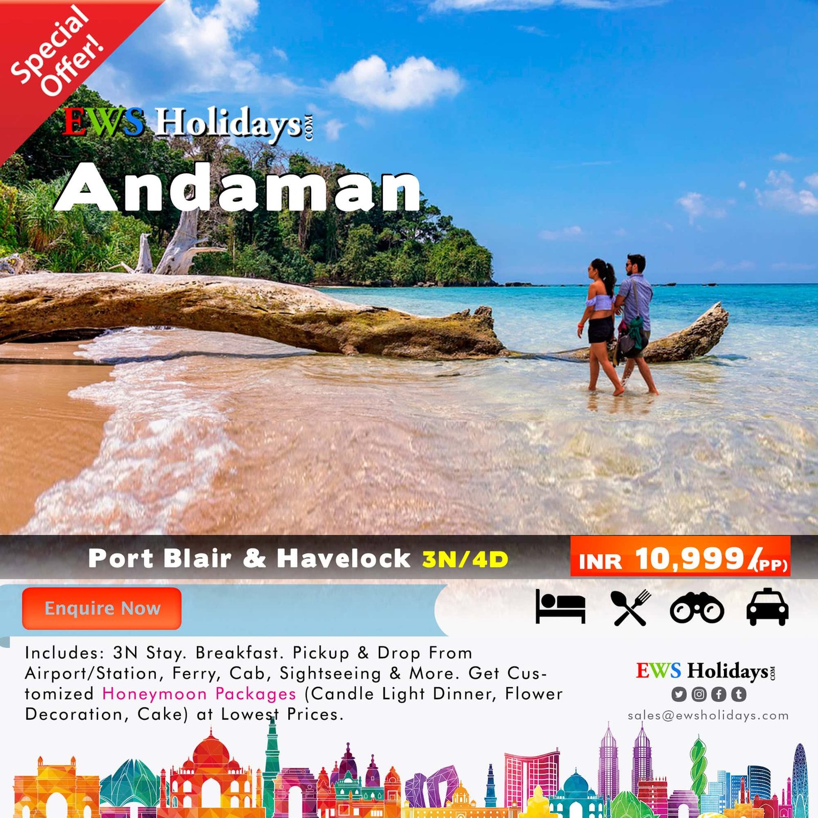 3N/4D Andaman Tour Package @ 10,999