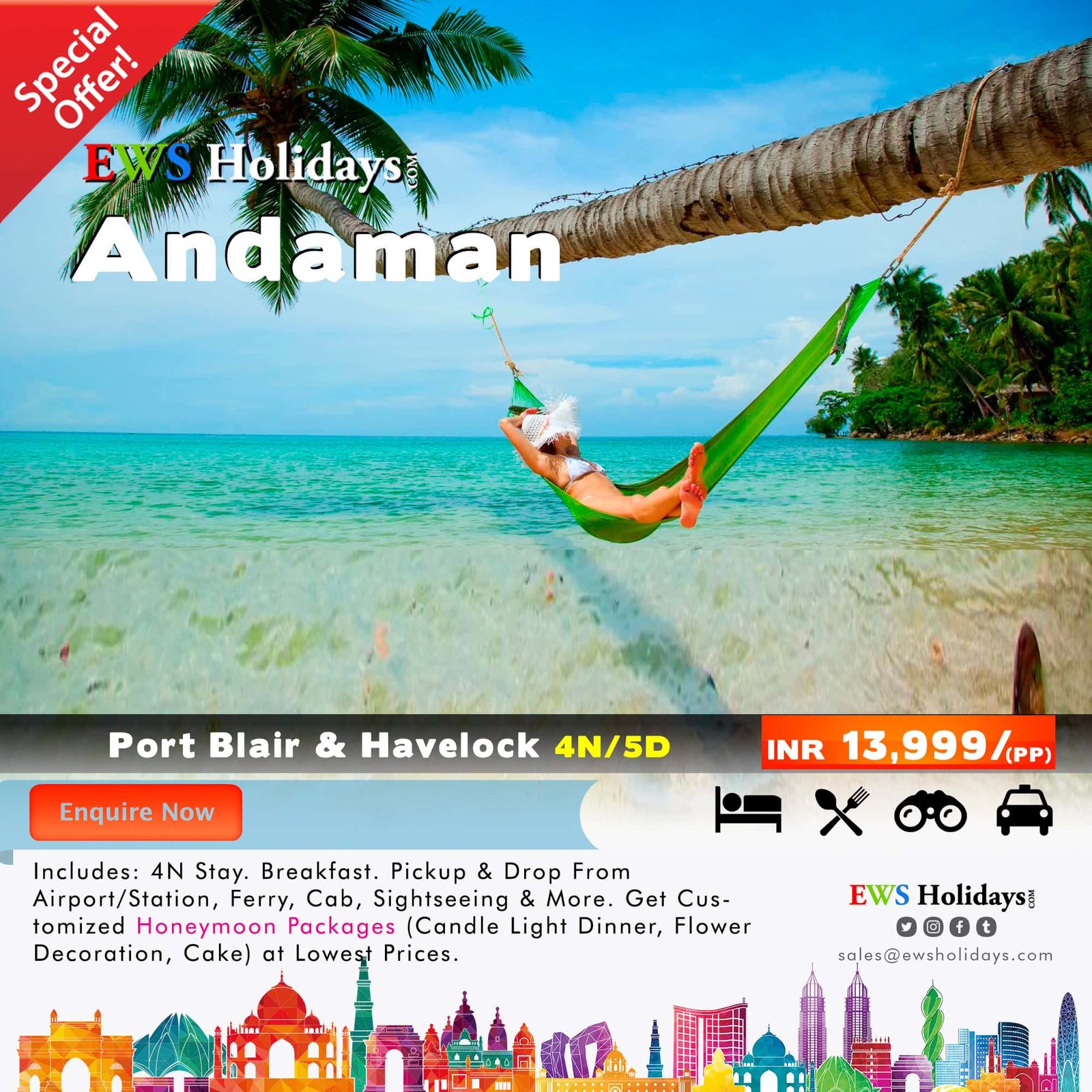 4N/5D Andaman Tour Package @ 13,999