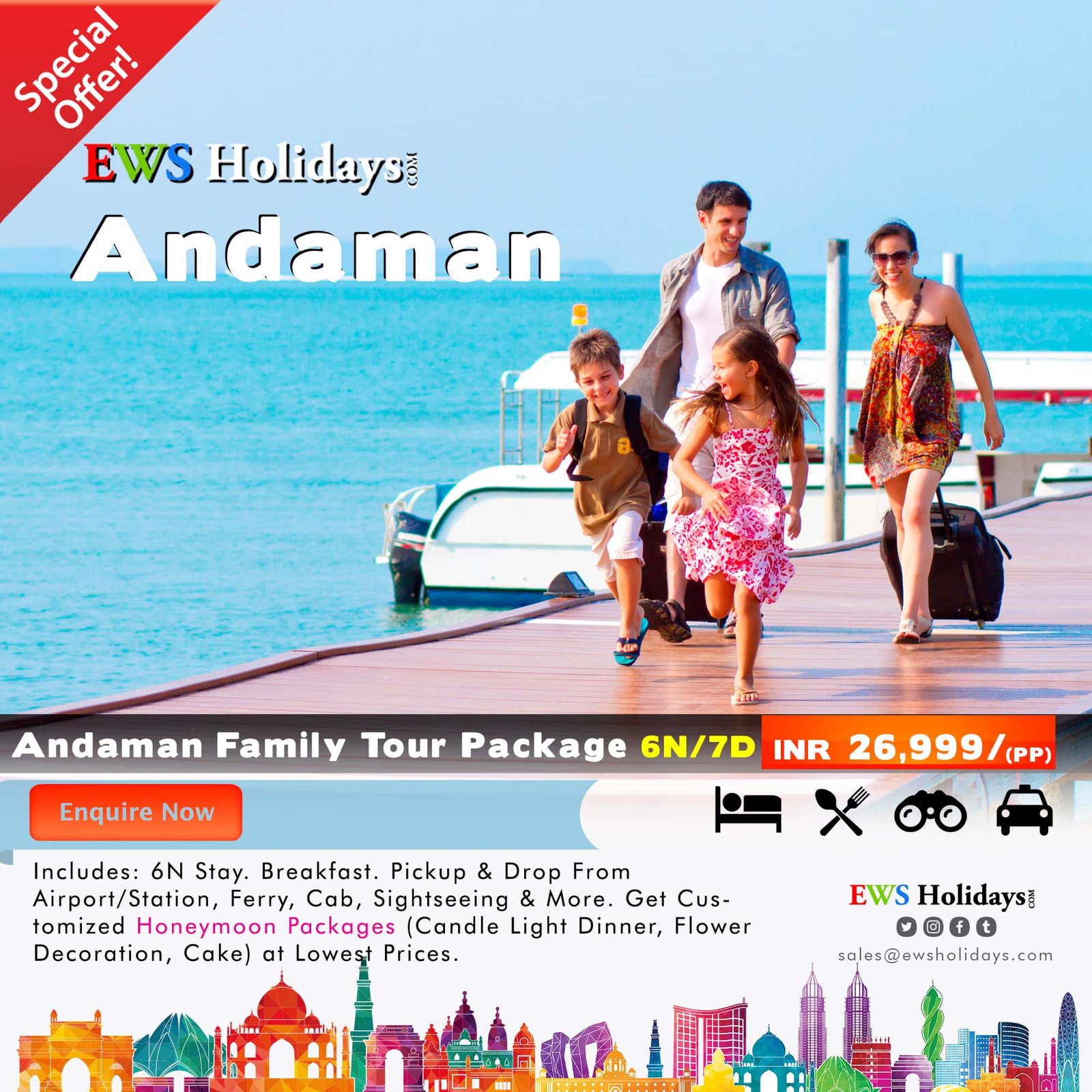 6N/7D Andaman Family Tour Package @ 26,999